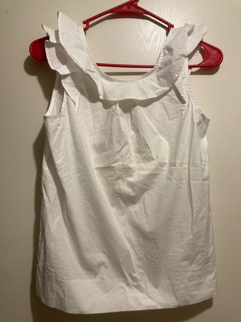 J. Crew White Ruffle-Trim Sleeveless Camisole